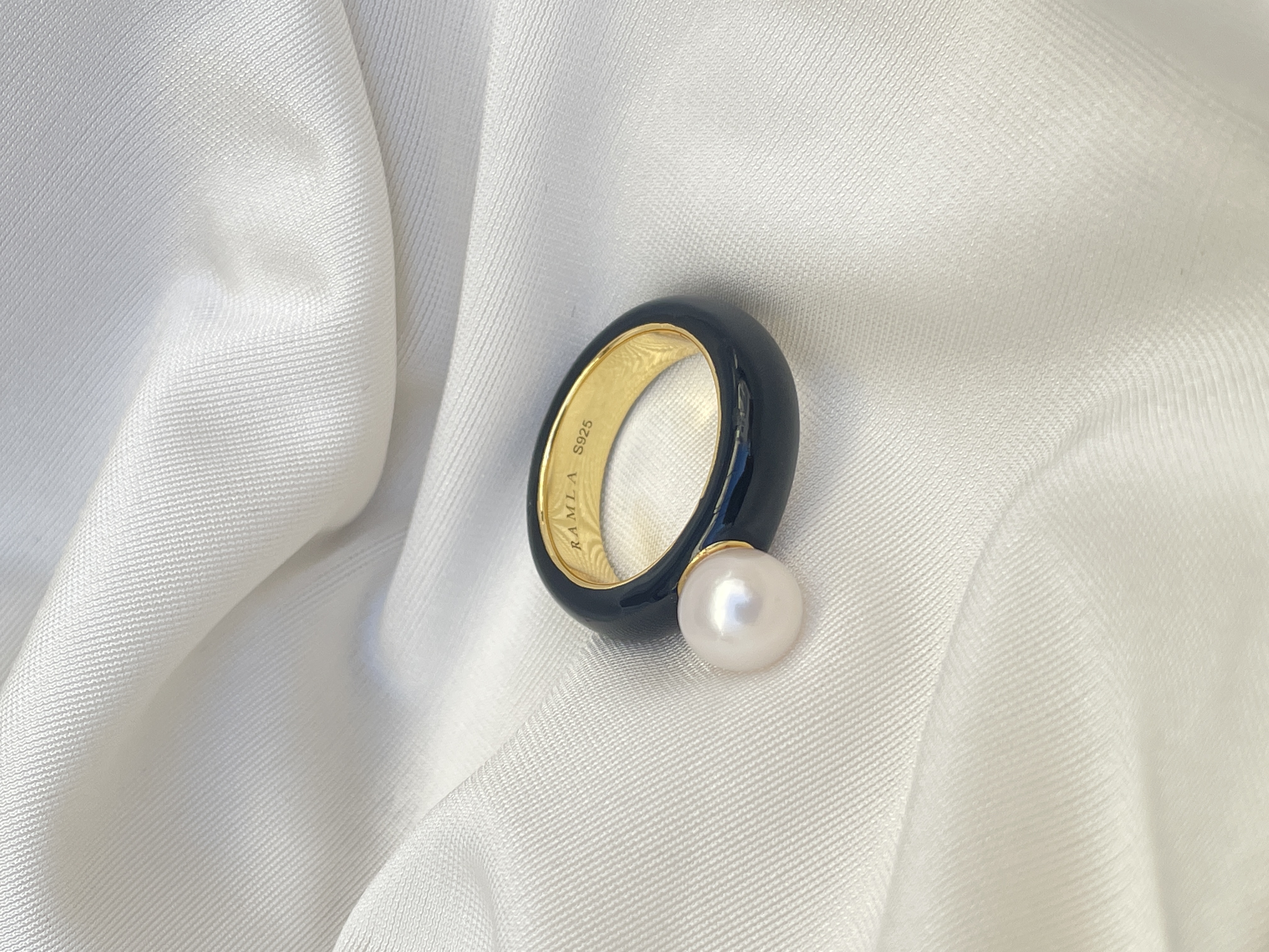 Pearl Enamel Ring